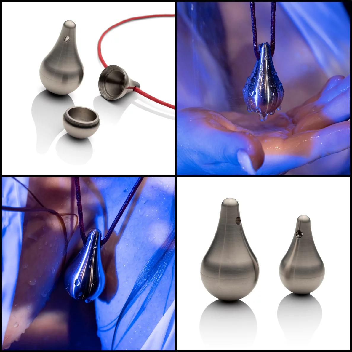 Anhänger Tropfenform Collage Wassertropfen
