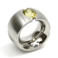 Vario-Ring Edelstahl gelber Stein